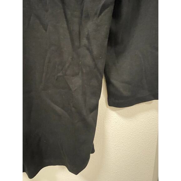 J Jill Black Perfect Pima Cotton Side Button 3/4 Sleeve Size Medium - Picture 3 of 8